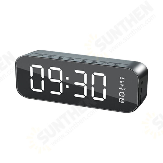 H21 Wireless bluetooth Speaker Mini LED Double Alarm Clock FM Radio TF Card AUX Soundbar Subwoofer with Mic