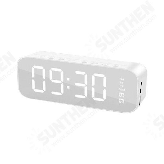 H21 Wireless bluetooth Speaker Mini LED Double Alarm Clock FM Radio TF Card AUX Soundbar Subwoofer with Mic