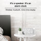 H21 Wireless bluetooth Speaker Mini LED Double Alarm Clock FM Radio TF Card AUX Soundbar Subwoofer with Mic