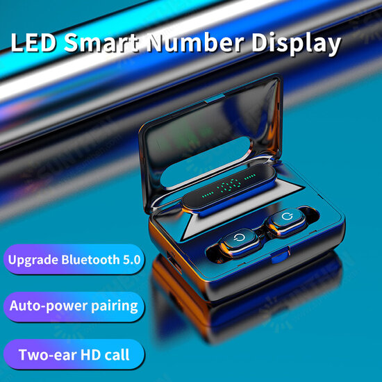 H60 Dual Dynamic bluetooth 5.0 TWS Earphone LED Digital Display Stereo Bass Sports Earbuds with Charging Case H60 Dual Dynamic bluetooth 5.0 TWS Earphone LED Digital Display Stereo Bass Sports Earbuds with Charging Case