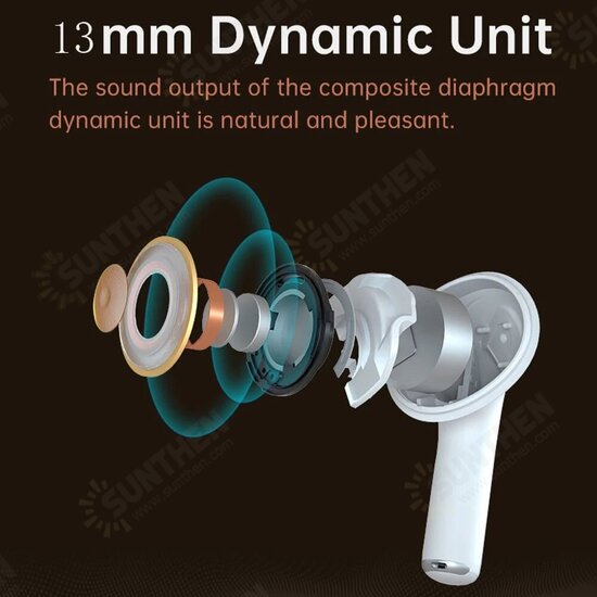 J03 bluetooth 5.0 Earphones 13mm Dynamic Earbuds Touch Control Bass Boost Stereo Sound Headsets with Mic