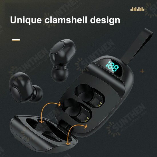 JS25 TWS bluetooth 5.0 Wireless Earphones Earbuds Stereo In-ear HIFI Headsets with LED Display Mic Touch Key