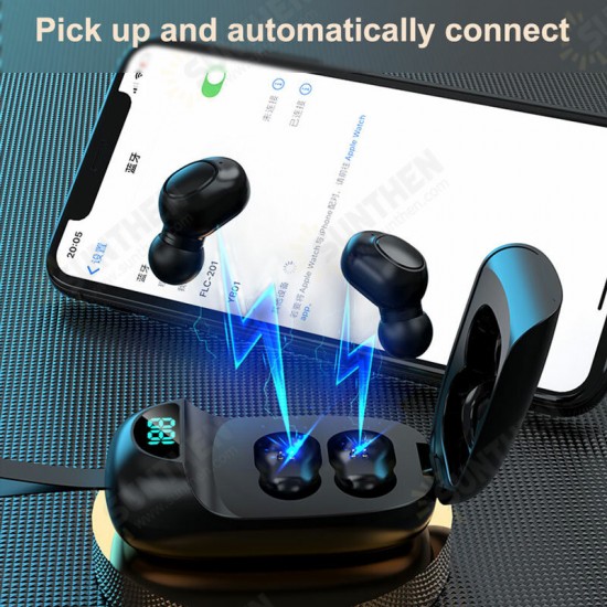 JS25 TWS bluetooth 5.0 Wireless Earphones Earbuds Stereo In-ear HIFI Headsets with LED Display Mic Touch Key