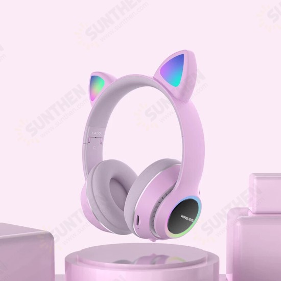 L450 Cute Cat Ear bluetooth Headset Foldable HiFi Music Headphone Supports TF Card FM with Mic L450 Cute Cat Ear bluetooth Headset Foldable HiFi Music Headphone Supports TF Card FM with Mic