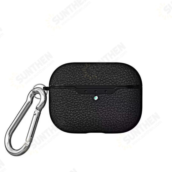 Litchi Pattern TPU Shockproof Dust-Proof Earphone Storage Case for Apple Airpods 3 Airpods Pro