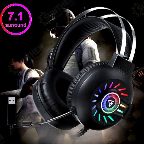 M10 Gaming Headset 50mm Drivers Noise Reduction RGB Luminous Head-Mounted 3.5mm Gaming Headphones with Mic
