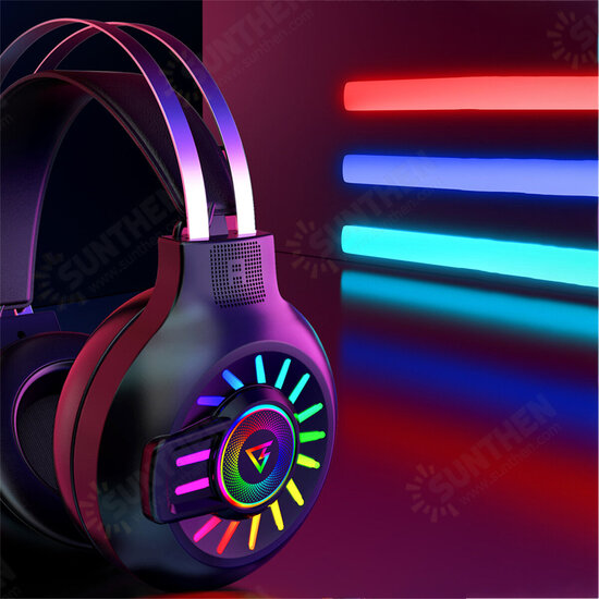 M10 Gaming Headset 50mm Drivers Noise Reduction RGB Luminous Head-Mounted 3.5mm Gaming Headphones with Mic