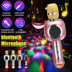 M8 Wireless Microphone 2*13W HIFI Stereo bluetooth Speaker 2600mAh Luminous Handheld KTV Mic Recorder for K Songs Party Singing M8 Wireless Microphone 2*13W HIFI Stereo bluetooth Speaker 2600mAh Luminous Handheld KTV Mic Recorder for K Songs Party Singing