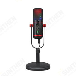 MC-200 USB Microphone with RGB Breathing Light Capacitive Microphone for Live Streaming Recording Studio