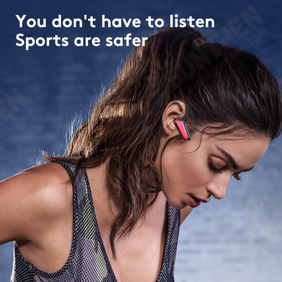 MD8 Bone Conduction bluetooth 5.2 Headphones Ear Hook Wireless IPX5 Waterproof Earphones for Sport Fitness Shocking Horn Headset