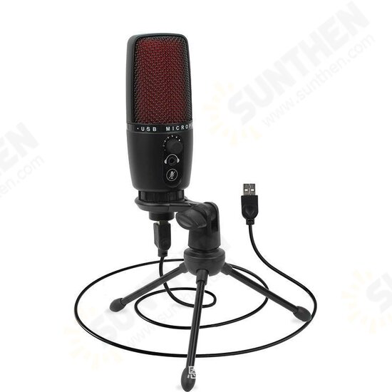 ME3 Condenser Studio Microphone Studio Stereo Recording with Volume Control Real Silent Key LED Status Display