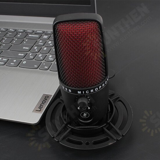 ME3 Condenser Studio Microphone Studio Stereo Recording with Volume Control Real Silent Key LED Status Display