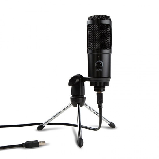 Metal USB Condenser Recording Microphone Gaming For Laptop Windows Cardioid Studio Recording Vocals Voice Skype Chatting Podcast