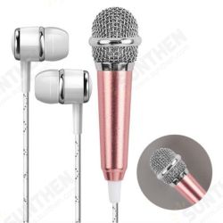 Mini 3.5MM Wired microphone Noise Reduction Portable Handheld Recorder Karaoke Consider Mic with Earphone for Smart Phone Laptop PC Mini 3.5MM Wired microphone Noise Reduction Portable Handheld Recorder Karaoke Consider Mic with Earphone for Smart Phone Laptop PC