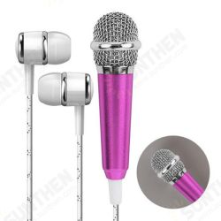 Mini 3.5MM Wired microphone Noise Reduction Portable Handheld Recorder Karaoke Consider Mic with Earphone for Smart Phone Laptop PC