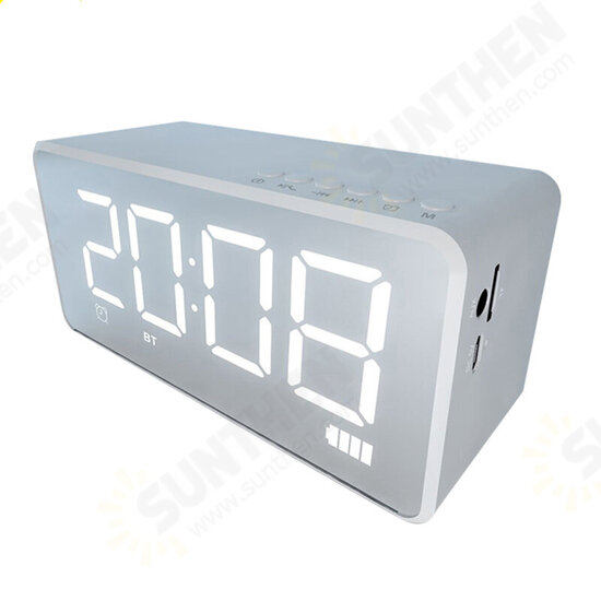 Q31 bluetooth Speaker Alarm Clock Mirror LED Digital FM Radio TF AUX Desktop Wireless Speaker with Mic Q31 bluetooth Speaker Alarm Clock Mirror LED Digital FM Radio TF AUX Desktop Wireless Speaker with Mic