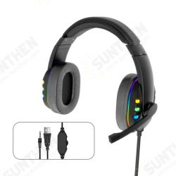 RGB Gaming Headset Stereo Sound Headphone Colorful Lighting Effect Large Unit with Mic for Computer Gamer RGB Gaming Headset Stereo Sound Headphone Colorful Lighting Effect Large Unit with Mic for Computer Gamer