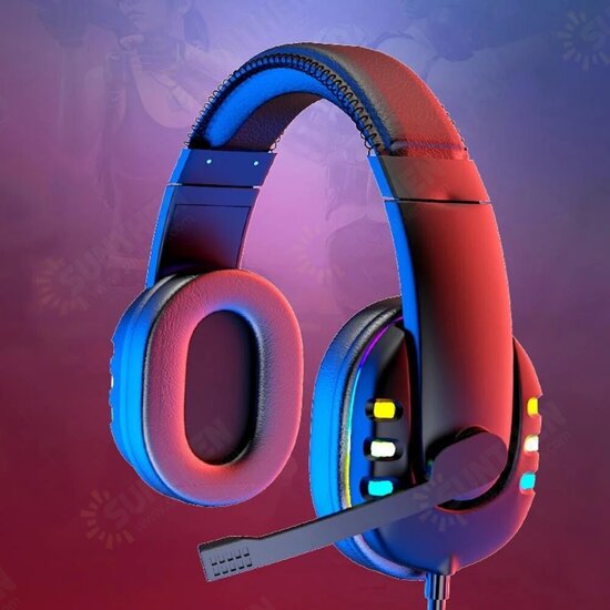 RGB Gaming Headset Stereo Sound Headphone Colorful Lighting Effect Large Unit with Mic for Computer Gamer RGB Gaming Headset Stereo Sound Headphone Colorful Lighting Effect Large Unit with Mic for Computer Gamer