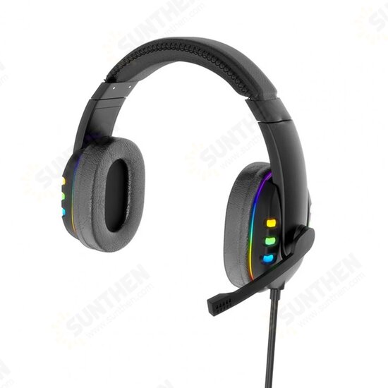 RGB Gaming Headset Stereo Sound Headphone Colorful Lighting Effect Large Unit with Mic for Computer Gamer RGB Gaming Headset Stereo Sound Headphone Colorful Lighting Effect Large Unit with Mic for Computer Gamer
