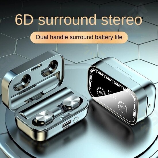 T16 TWS bluetooth 5.2 Headset LED Mirror Digital Display Earphones Noise Reduction Headphone with Flashlight T16 TWS bluetooth 5.2 Headset LED Mirror Digital Display Earphones Noise Reduction Headphone with Flashlight