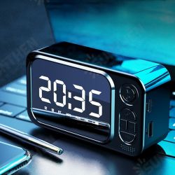 T5 bluetooth Speaker Portable Wireless Speaker Creative LED Alarm Clock Outdoor TF Card Speaker Mini Desktop Clock Speaker