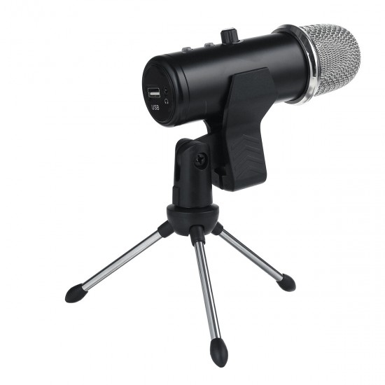 V9 USB Condenser Professional Microphone with Stand for Computer Recording PC Live