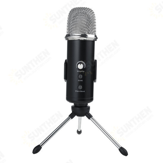 V9 USB Condenser Professional Microphone with Stand for Computer Recording PC Live