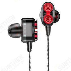 Wired Earphone HIFI Stereo Dual Dynamic Noise Reduction Earbuds 3.5MM Sports Music Gaming In-Ear Headphones witth Mic Wired Earphone HIFI Stereo Dual Dynamic Noise Reduction Earbuds 3.5MM Sports Music Gaming In-Ear Headphones witth Mic