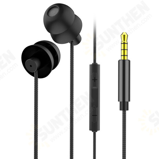 XK-052 Headsets HiFi HD Sound Noise Reduction Half in-Ear 3.5mm Wired Control Stereo Earphones Headphone With Mic