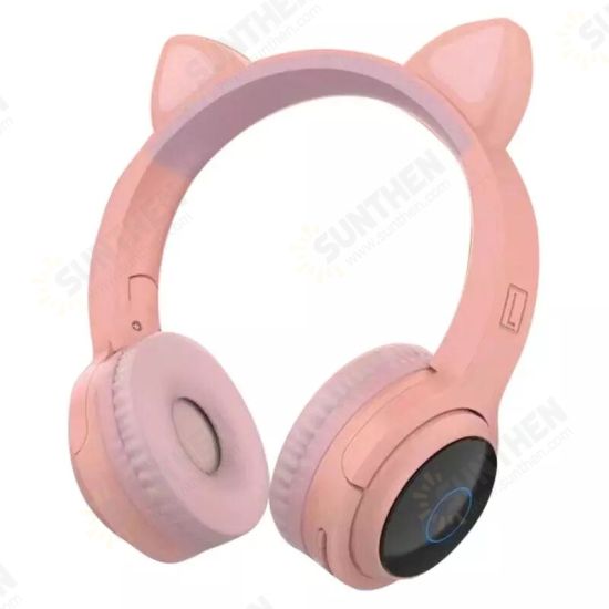 XY-203 Wireless bluetooth Headphones HIFI Stereo TF Card Aux-In Luminous Cute Cat Ear Head-Mounted Headset with Mic