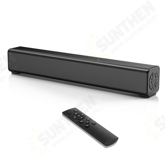 Y10 bluetooth Soundbar HIFI Stereo Subwoofer 52MM Driver 20W Speaker 2000mAh TF Card AUX-In Remote Control Soundbox with Mic for Smart Phones TV Computer PC Tablets