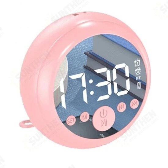 Z2 bluetooth 5.0 Speaker Mirror Dual Alarm Clock HIFI Stereo Mini Round Shape Subwoofer Support FM Radio TF Card