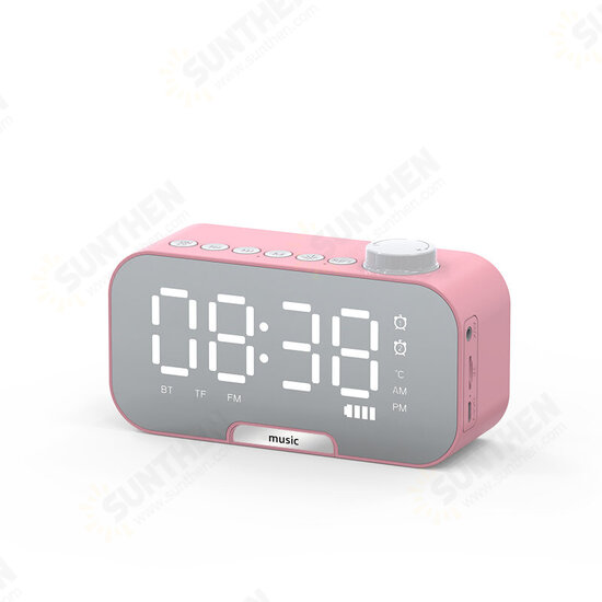 Z5 Alarm Clock Wireless bluetooth Speaker Portable Mini Mirror Alarm Clock HiFi Support TF Card