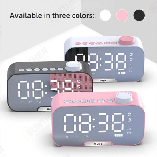 Z5 Alarm Clock Wireless bluetooth Speaker Portable Mini Mirror Alarm Clock HiFi Support TF Card