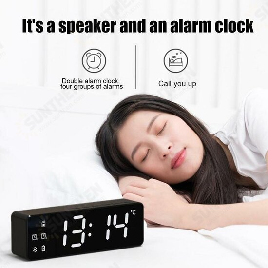 ZXL-B119 Wireless bluetooth Speaker Bass Subwoofer FM Radio TF Card Dual Alarm Clock 10W LED Mirror Soundbar with Mic ZXL-B119 Wireless bluetooth Speaker Bass Subwoofer FM Radio TF Card Dual Alarm Clock 10W LED Mirror Soundbar with Mic