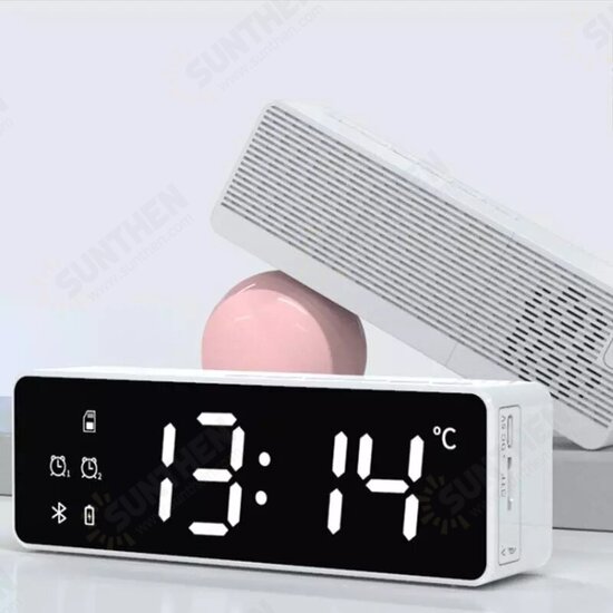 ZXL-B119 Wireless bluetooth Speaker Bass Subwoofer FM Radio TF Card Dual Alarm Clock 10W LED Mirror Soundbar with Mic ZXL-B119 Wireless bluetooth Speaker Bass Subwoofer FM Radio TF Card Dual Alarm Clock 10W LED Mirror Soundbar with Mic