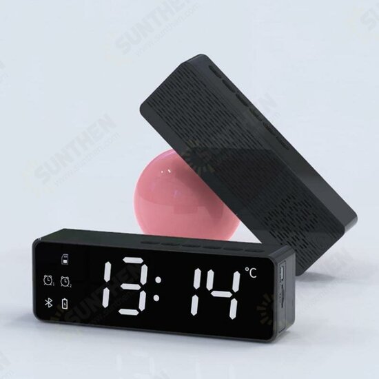 ZXL-B119 Wireless bluetooth Speaker Bass Subwoofer FM Radio TF Card Dual Alarm Clock 10W LED Mirror Soundbar with Mic ZXL-B119 Wireless bluetooth Speaker Bass Subwoofer FM Radio TF Card Dual Alarm Clock 10W LED Mirror Soundbar with Mic