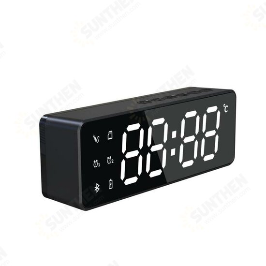 ZXL-B119 Wireless bluetooth Speaker Bass Subwoofer FM Radio TF Card Dual Alarm Clock 10W LED Mirror Soundbar with Mic ZXL-B119 Wireless bluetooth Speaker Bass Subwoofer FM Radio TF Card Dual Alarm Clock 10W LED Mirror Soundbar with Mic
