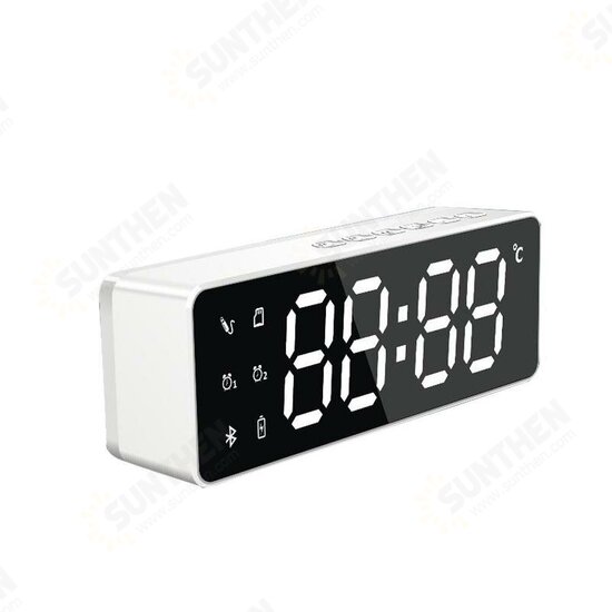 ZXL-B119 Wireless bluetooth Speaker Bass Subwoofer FM Radio TF Card Dual Alarm Clock 10W LED Mirror Soundbar with Mic ZXL-B119 Wireless bluetooth Speaker Bass Subwoofer FM Radio TF Card Dual Alarm Clock 10W LED Mirror Soundbar with Mic