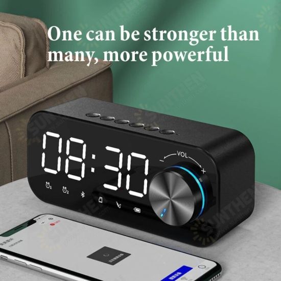 ZXL-B126 Alarm Clock bluetooth 5.0 Speaker Digital Display LED Wireless Subwoofer Music Player Mirror Dual Alarm Clock ZXL-B126 Alarm Clock bluetooth 5.0 Speaker Digital Display LED Wireless Subwoofer Music Player Mirror Dual Alarm Clock