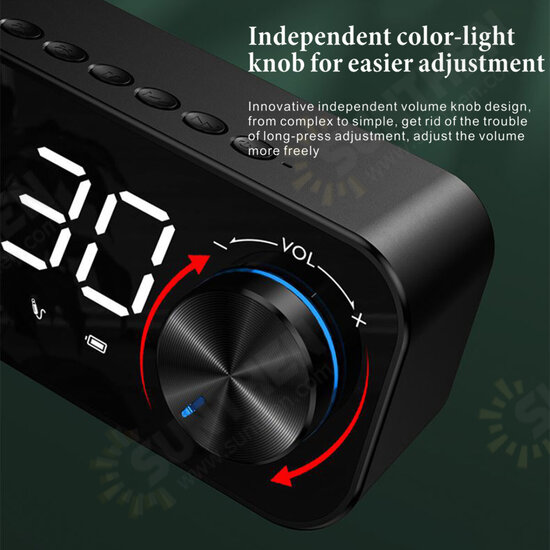 ZXL-B126 Alarm Clock bluetooth 5.0 Speaker Digital Display LED Wireless Subwoofer Music Player Mirror Dual Alarm Clock