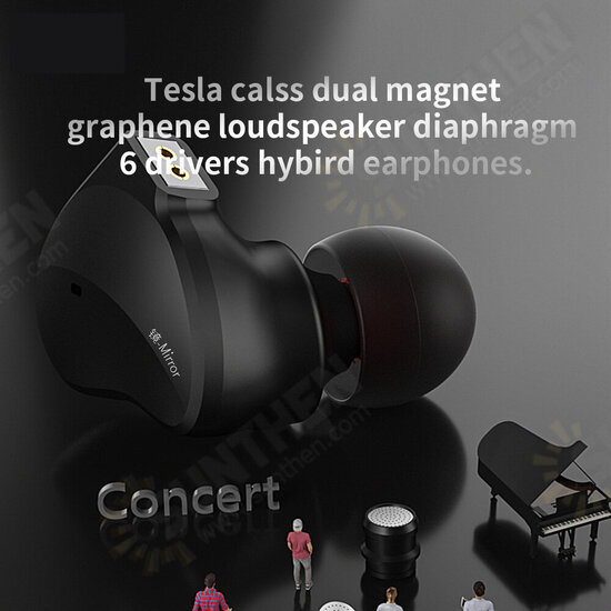 Mirror Wired Earphones Monitor Original HiFi Sound 2BA Drivers+10mm Big Dynamic Driver Ergonomic Noise Reduction Earbuds 3.5MM Sports Music Gaming In-Ear Headphones with Mic Mirror Wired Earphones Monitor Original HiFi Sound 2BA Drivers+10mm Big Dynamic Driver Ergonomic Noise Reduction Earbuds 3.5MM Sports Music Gaming In-Ear Headphones with Mic