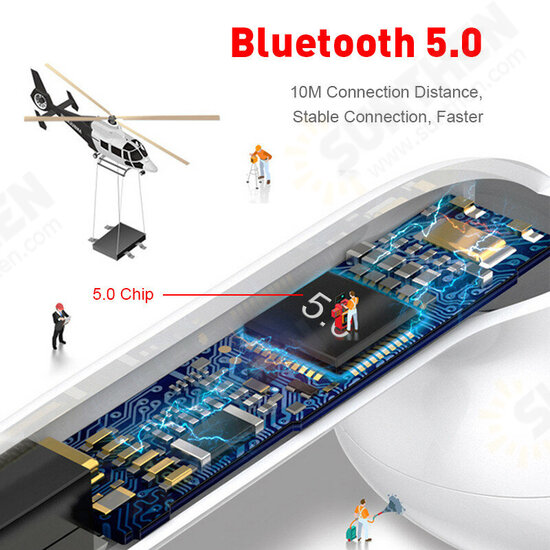 Cross-Border TWS bluetooth Earphone Noise Reduction Sports IPX7 Waterproof Touch Control Stereo Cordless Wireless Earphone