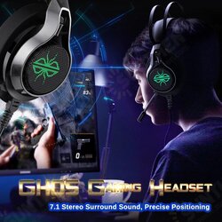 GH05 Wired Gaming Headphones USB 7.1 Stereo Surround Sound ENC Noise Reduction 50MM Driver Luminous Gaming Headset with Mic for Laptop PC Computer GH05 Wired Gaming Headphones USB 7.1 Stereo Surround Sound ENC Noise Reduction 50MM Driver Luminous Gaming Headset with Mic for Laptop PC Computer