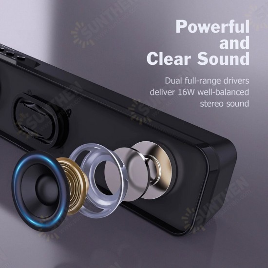 1388 Mini Sound Bar Wireless bluetooth 5.0 Computer Speaker Subwoofer Stereo 8W x2 Soundbar Powerful and Clear Loudspeaker Speakers