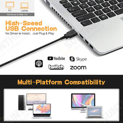 USB Microphone Noise Reduction Smart Control Stable Stand Voice Recording Microphone for PC