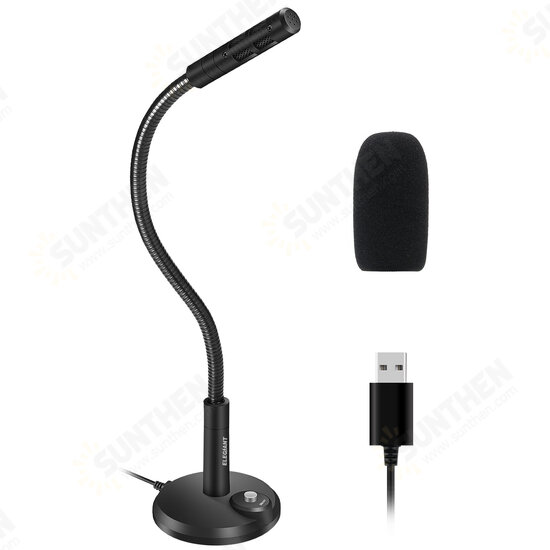 EGM-01 USB Stand Microphone Mini Condenser Microphone with Switch for Mac Windows 7 8 10 and PC