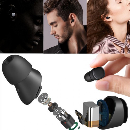T1 TWS Mini Wireless Stereo bluetooth 5.0 Earphone Binaural Noise Cancelling Sports Headset With Charging Box