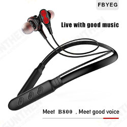 B800 Wireless bluetooth Earphones Dual Dynamic Bass Noise Reduction Sweatproof Neckband Sports Headphones with Mic B800 Wireless bluetooth Earphones Dual Dynamic Bass Noise Reduction Sweatproof Neckband Sports Headphones with Mic