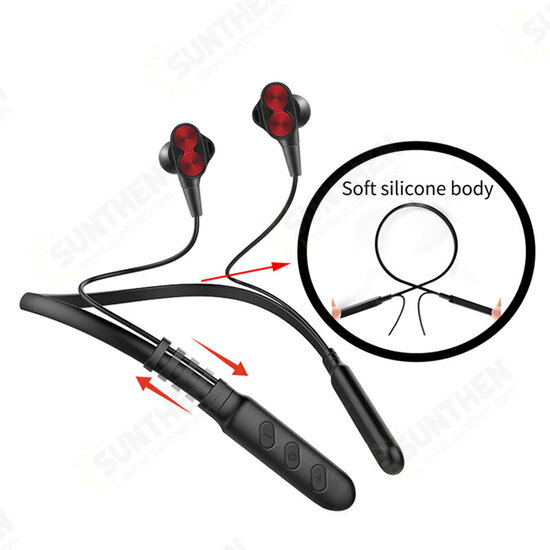 B800 Wireless bluetooth Earphones Dual Dynamic Bass Noise Reduction Sweatproof Neckband Sports Headphones with Mic